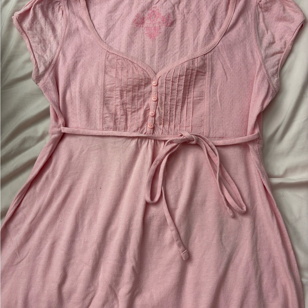 SOLD‼️Pink henley babydoll top